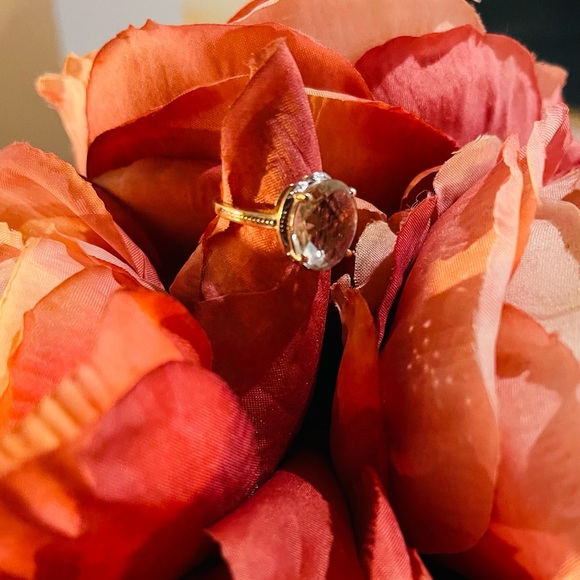 Final Price 14K Yellow Gold/ Prasiolite Checkerboard Oval Gem Ring - Picture 9 of 10